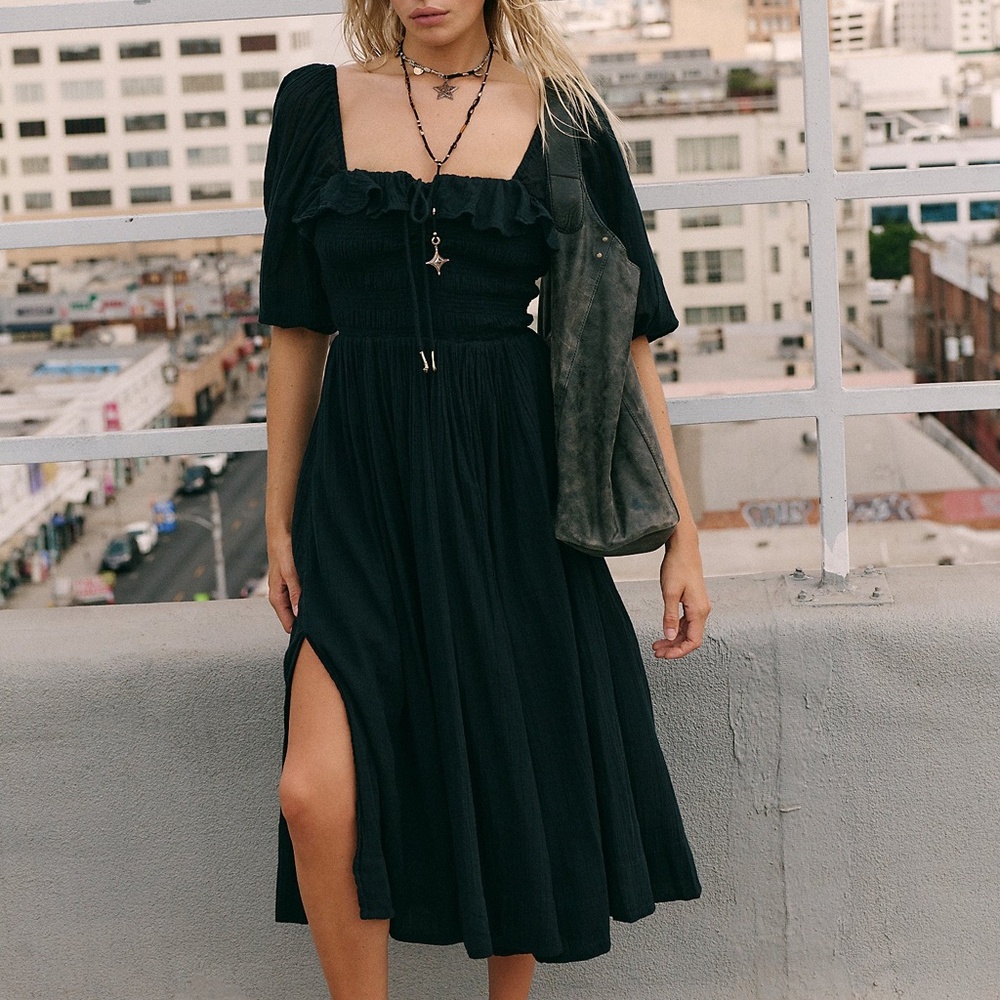 Free People Black Oasis Midi Dress